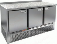 Холодильный стол для пиццы HiCold SNE 111/TN камень, 1485 мм, 3 двери