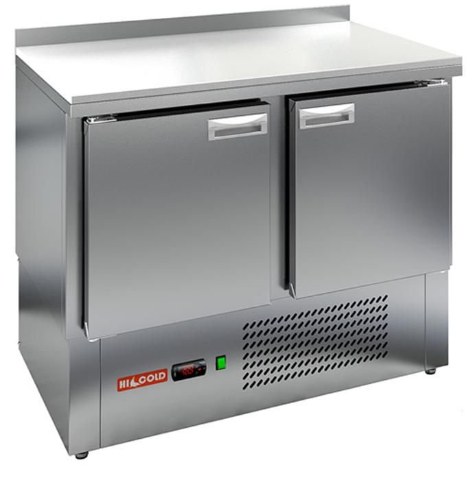 Холодильный стол HiCold GNE 11/TN, 1000 мм, столешница пластик, 2 двери