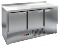 Холодильный стол HiCold GNE 111/TN, 1485 мм, столешница пластик, 3 двери