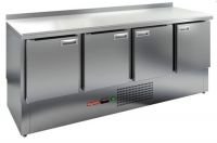 Холодильный стол HiCold GNE 1111/TN, 1970 мм, столешница пластик, 4 двери
