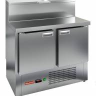 Холодильный стол для пиццы HiCold PZE1-11/GN (1/3H), 1000 мм, нерж., с витриной, 2 двери - Холодильный стол для пиццы HiCold PZE1-11/GN (1/3H), 1000 мм, нерж., с витриной, 2 двери