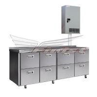 Холодильный стол Finist СХСан-600-0/8, 1900 мм, 8 ящиков, с настенным агрегатом