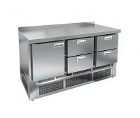 Холодильный стол HiCold GNE 122/TN, 1485 мм, 1 дверь 4 ящика