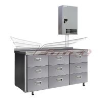 Холодильный стол Finist СХСан-600-0/9, 1900 мм, 9 ящиков, с настенным агрегатом