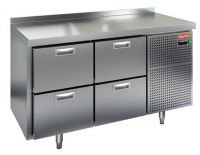 Холодильный стол HiCold GN 22/TN, 1390 мм, 4 ящика