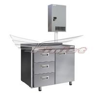 Холодильный стол Finist СХСан-600-1/3, 1000 мм, 1 дверь 3 ящика, с настенным агрегатом