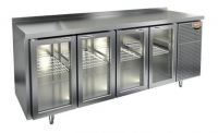Холодильный стол HiCold GNG 1111 BR3 HT, 2395 мм, 4 стеклянные дверцы