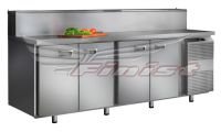 Холодильный стол для пиццы Finist СХСпцг-700-4, 2300 мм, 4 двери, столешница гранит, с витриной