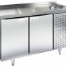 Холодильный стол HiCold SN 11/TNС-W, с мойкой, 1390 мм, полимер, 2 двери