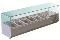 Холодильная витрина Gastrorag VRX 1500/380, для ингредиентов, настольная, с прямым стеклом, 1500 мм