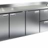 Холодильный стол HiCold SN 1112/TNС, с мойкой, 2280 мм, 3 двери, 2 ящика