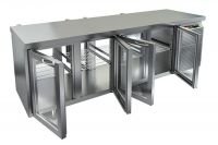 Холодильный стол HiCold GNG T 1111/HT, 2280 мм, 4 стеклянные дверцы с двух сторон