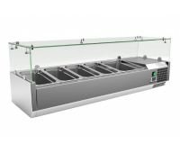 Холодильная витрина Cooleq VRX 1500/380, для ингредиентов, настольная, с прямым стеклом, 1500 мм