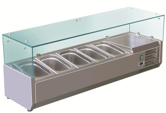 Холодильная витрина Gastrorag VRX 1200/330, для ингредиентов, настольная, с прямым стеклом, 1200 мм