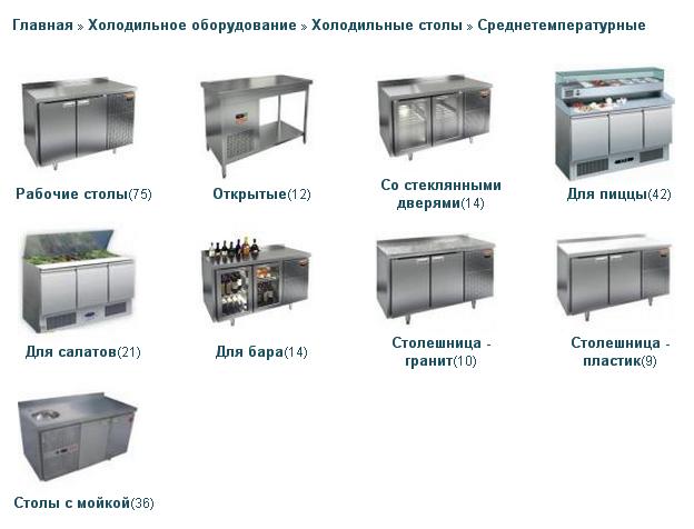 Среднетемпературные холодильные столы