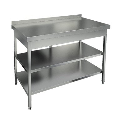 Стол производственный СППр-1800*800*860, 2 полки, каркас-труба нерж.