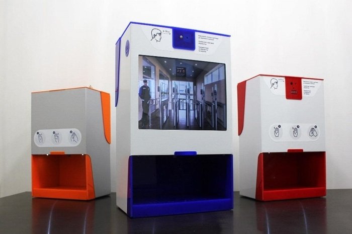 Дезинфекторы для рук с измерителем температуры Дезинфекторы для рук с измерителем температуры