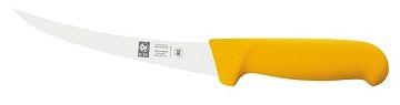 Нож обвалочный 150/290 мм изогнутый (жесткое лезвие) желтый Poly Icel 24300.3855000.150
