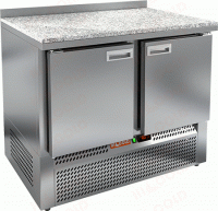 Холодильный стол для пиццы HiCold SNE 11/TN камень, 1000 мм, 2 двери