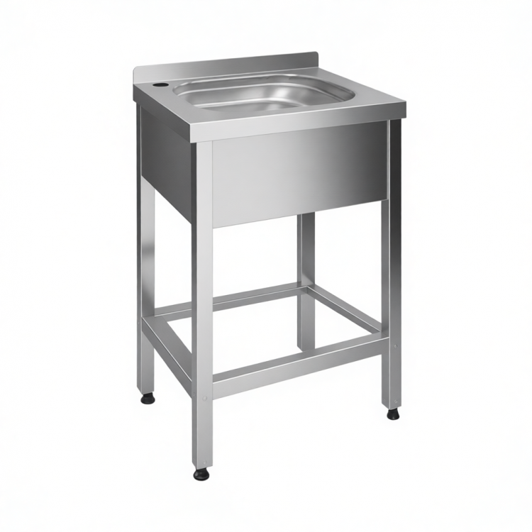 Рукомойник напольный с вварной мойкой РКЦ-500x400x850 мм нерж.