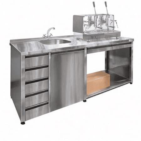 Ванна-тумба цельнотянутая мойка с выдвижными ящиками и бункером Finist