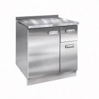 Стол-тумба СТПдп-1000 PERFECTUM Finist, длина 1000 мм, двери распашные, нержавеющая сталь