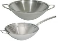 Сковорода wok, нержавеющая сталь, D=32 см, 3688.32, De Buyer