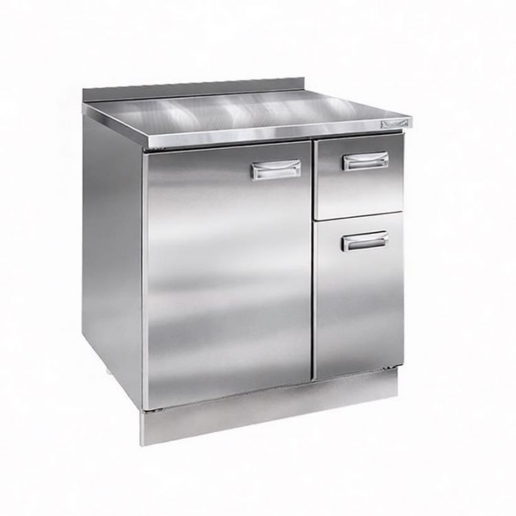 Стол-тумба СТПдп-1200 PERFECTUM Finist, длина 1200 мм, двери распашные, нержавеющая сталь