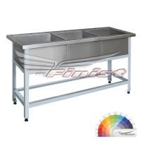Ванна моечная Finist ВМБ-3/1500*600*850, сварная трехсекционная, нержавеющая сталь, каркас-уголок краш.
