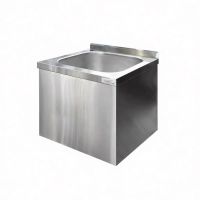 Ванна моечная консольная ВМПцк-1/500*500*400, цельнотянутая, односекционная, нержавеющая сталь, каркас-труба нерж.