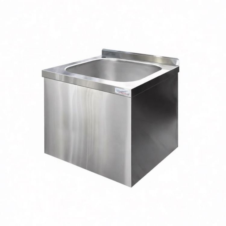 Ванна моечная консольная ВМПцк-1/500*500*400, цельнотянутая, односекционная, нержавеющая сталь, каркас-труба нерж.