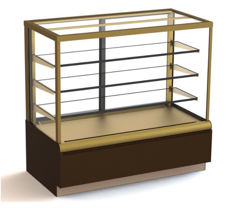 Холодильная витрина Полюс KC70 VV 1,3-1 0102-0109 (ВХСв-1,3д Carboma Cube Люкс) вентилируемая, кондитерская, напольная