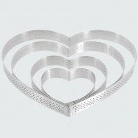 Форма для выкладки/выпечки "Сердце" d=18 см 400 мл. перфорир. нерж. De Buyer 3099.52