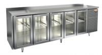 Холодильный стол HiCold GNG 11111 BR3 HT, 2840 мм, 5 стеклянных дверей