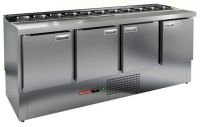 Холодильный стол для салатов HiCold SLE1-1111/GN (1/3), 1970 мм, гнездо 1769х156 мм, 4 двери