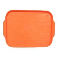 Поднос пищевой, пластик 45х35.5см, оранжевый, особо прочный
