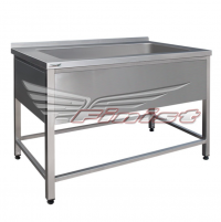 Ванна котломоечная ВКц-1 1160х700х850 Finist, цельнотянутая односекционная, нержавеющая сталь, каркас-труба нерж.