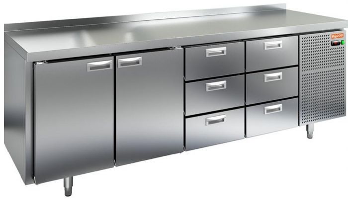 Холодильный стол HiCold GN 1133/TN, 2280 мм, 2 двери, 6 ящиков