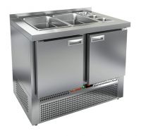 Холодильный стол для салатов HiCold SLE3-11/GN, 1000 мм, гнездо 785х508 мм, 2 двери
