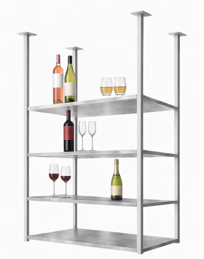 Подвесные полки 3 секции, высота 1000 мм — каркас из крашеной трубы 25х25 мм