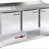 Холодильный стол HiCold GNE 111/TN W, 1485 мм, пластификат, 3 двери