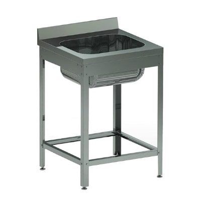 Ванна моечная ВМЦн-600х600, цельнотянутая односекционная, нержавеющая сталь, каркас-уголок оцинк., борт