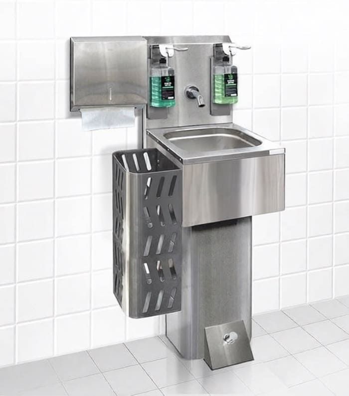 Гигиенический стенд ГСн-400*460*1270 мм, сенсорный, напольный