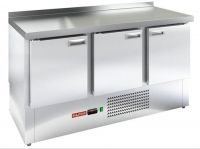 Морозильный стол HiCold GNE 111/BT W, 1485 мм, пластификат, 3 двери