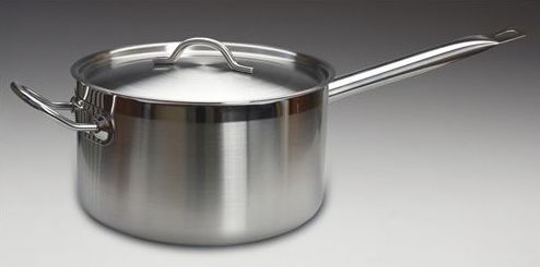 Сотейник из нержавеющей стали, 4 л, с крышкой, двойное дно со шкалой, 1279, Luxhstahl