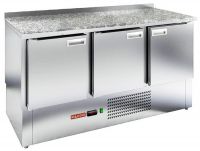 Морозильный стол HiCold GNE 111/BT W, 1485 мм, пластификат, столешница  3 двери
