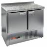 Холодильный стол для пиццы HiCold GNE 11/TN W камень, 1000 мм, пластификат, 2 двери