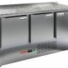 Холодильный стол для пиццы HiCold GNE 111/TN W камень, 1485 мм, пластификат, 3 двери