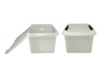 Контейнер для продуктов прямоуг. 8 л 30*23*16 см с зеленым зажимом 1719 Мастергласс Россия