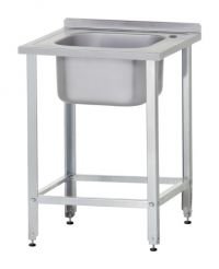 Ванна моечная ВМЦб-600/700, цельнотянутая односекционная, нержавеющая сталь, каркас-уголок оцинк., борт